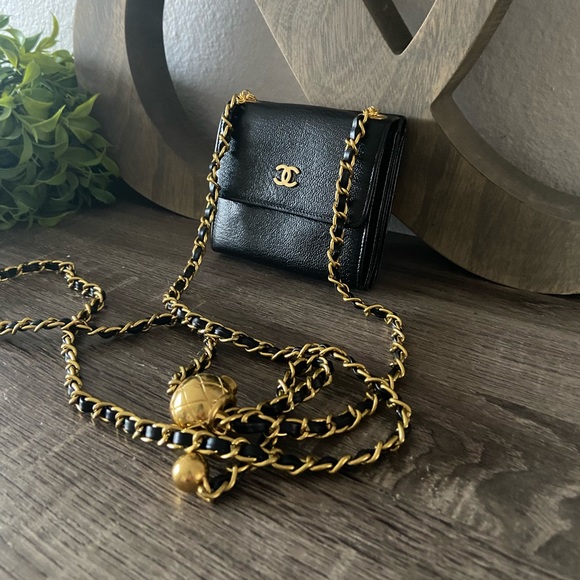 ⚜️🖤 Mini Chanel Wallet on a Chain Adjustable Wallet Crossbody to Belt Bag - Picture 1 of 16